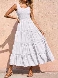 Tiered Smocked Wide Strap Dress Trandify Deal