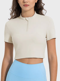 Millennia Quarter Zip Short Sleeve Active T-Shirt Trandify deal