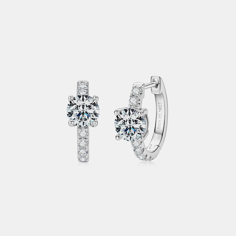 2.36 Carat Moissanite Zircon 925 Sterling Silver Hoop Earrings Trandify deal