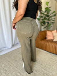RFM Full Size High Rise Garment Dye Wide Leg  Jeans Trandify Deal
