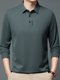Men’s Plus Size Long Sleeve Polo Shirt – Classic Collar for Big & Tall Men – Business Casual Workwear