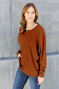 Double Take Full Size Round Neck Long Sleeve T-Shirt Trandify Deal