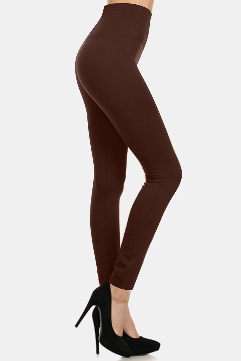 Yelete Full Size Seamless Fleece Lined Leggings Trandify Deal