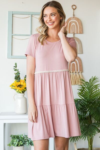 Boho Plus Size Tiered Mini Dress with Lace Trim – USA Women’s Fashion