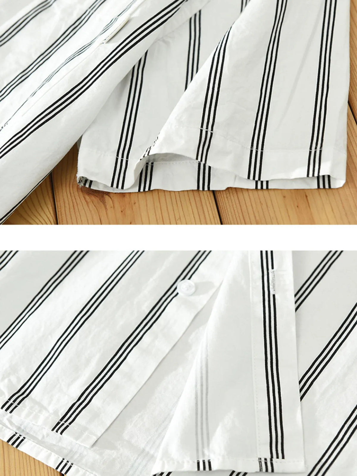 Men's Plus Size Classic Striped Short Sleeve Button-Up Shirt – Casual Slim Fit Summer Top for Big & Tall Men