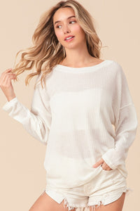 BiBi Waffled Backless Drawstring T-Shirt Trandify deal