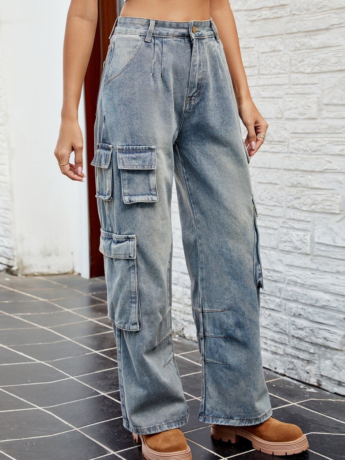 Washed Jeans with Pockets Trandify Deal