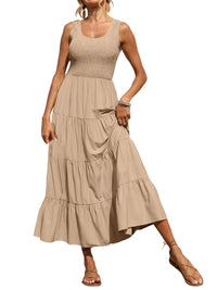 Tiered Smocked Wide Strap Dress Trandify Deal