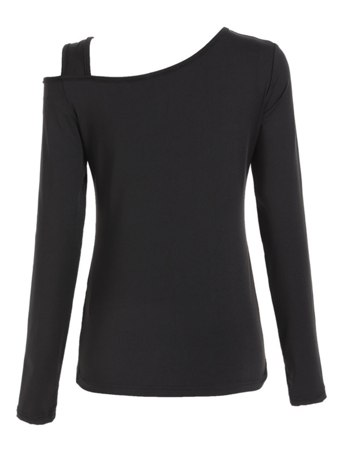 Cutout Asymmetrical Neck Long Sleeve T-Shirt Trandify Deal