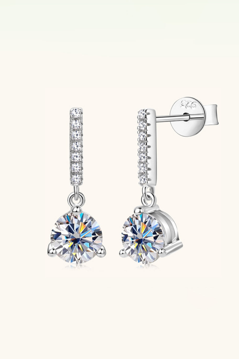 2 Carat Moissanite 925 Sterling Silver Drop Earrings Trandify Deal