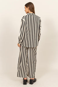 HYFVE Striped Button Up Shirt and Pants Set Trandify Deal