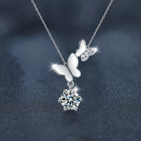 1 Ct Round Moissanite Necklace, Sterling Silver Pendant for Women