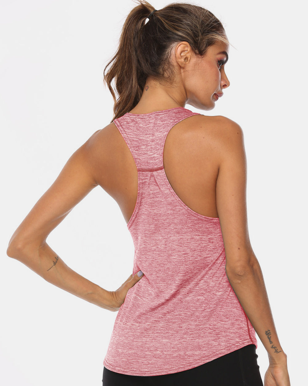 Full Size Scoop Neck Wide Strap Active Tank Trandify deal