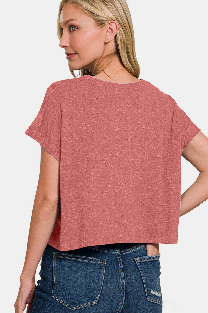 Zenana Round Neck Short Sleeve T-Shirt Trandify deal