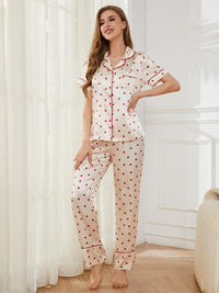 Contrast Piping Pocketed Top and Pants Lounge Set Trandify deal