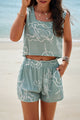 Devine Printed Cropped Tank and Shorts Set Trandify deal