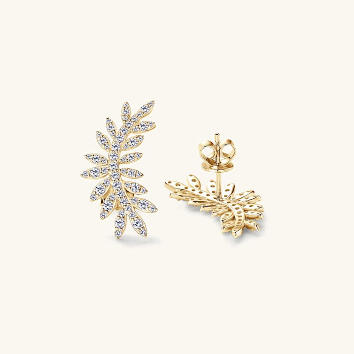 Moissanite 925 Sterling Silver Leaf Shape Stud Earrings Trandify Deal
