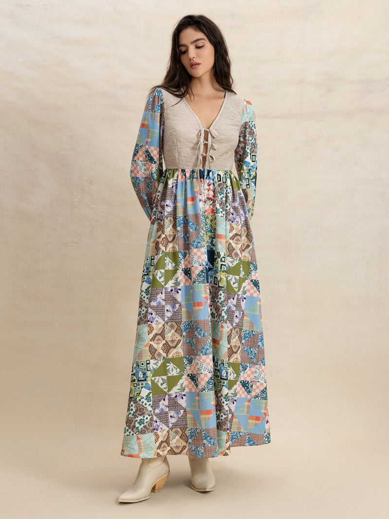 Women’s floral tie-front maxi dress – Stylish & comfortable