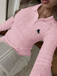 Women’s Cable Knit Sweater – Cozy Long Sleeve Pullover for Fall
