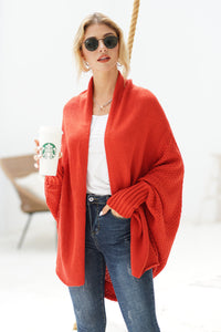 Open Front Batwing Sleeve Cardigan Trandify Deal