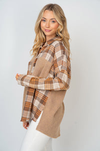 White Birch Full Size Contrast Plaid Button Down Shirt Trandify deal
