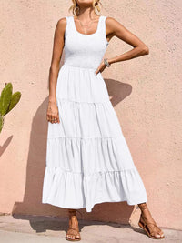 Tiered Smocked Wide Strap Dress Trandify Deal