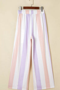 Women's Striped Drawstring Pants with Pockets - Comfy Casual Wear