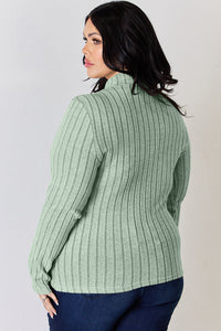 Basic Bae Full Size Ribbed Mock Neck Long Sleeve T-Shirt Trandify Deal