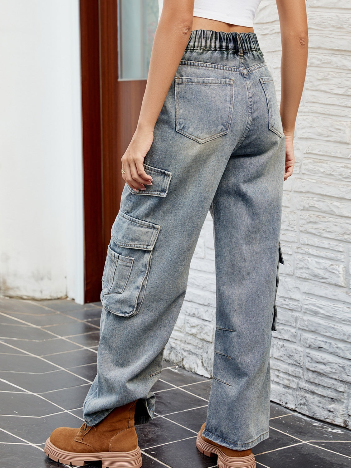 Washed Jeans with Pockets Trandify Deal