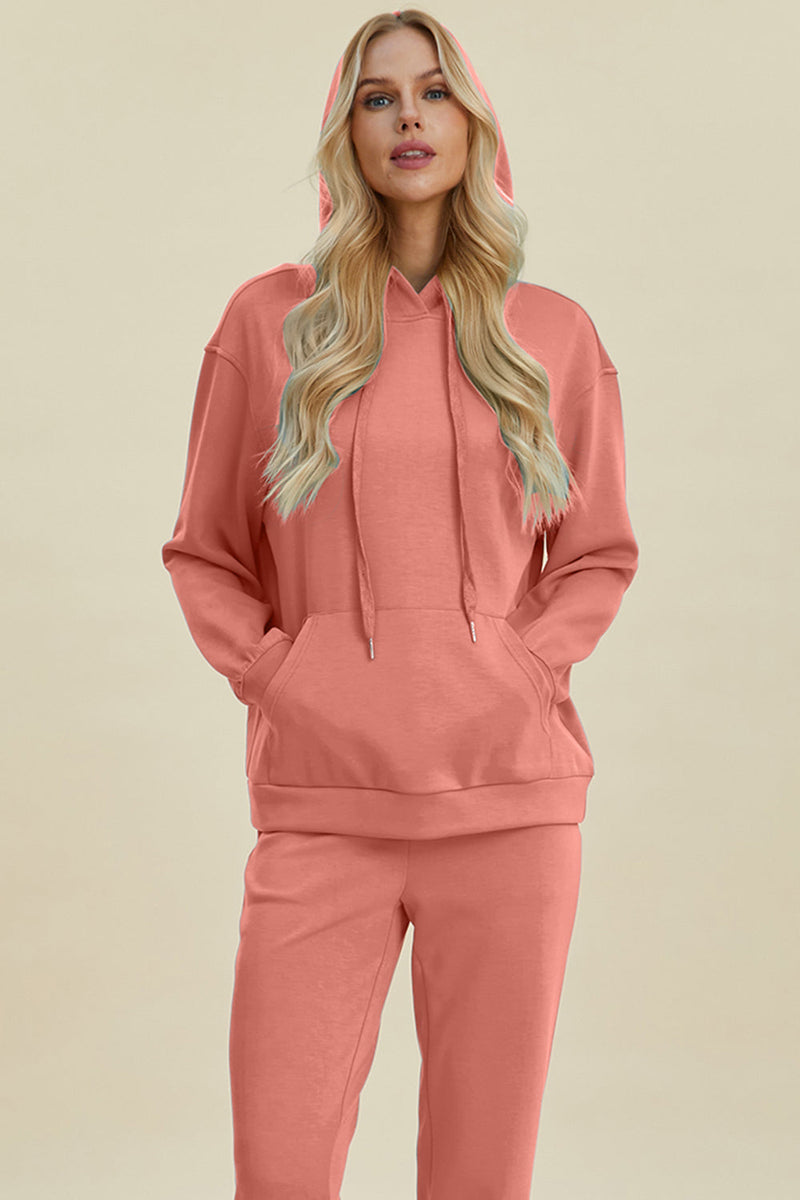 Basic Bae Full Size Air Scuba Drawstring Long Sleeve Hoodie with Kangaroo Pocket Trandify Deal