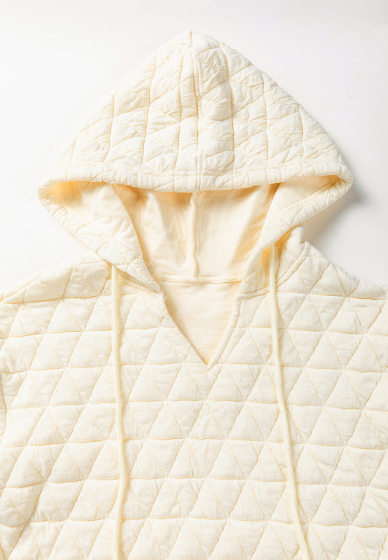 Drawstring Quilted Hooded Top and Shorts Set Trandify Deal