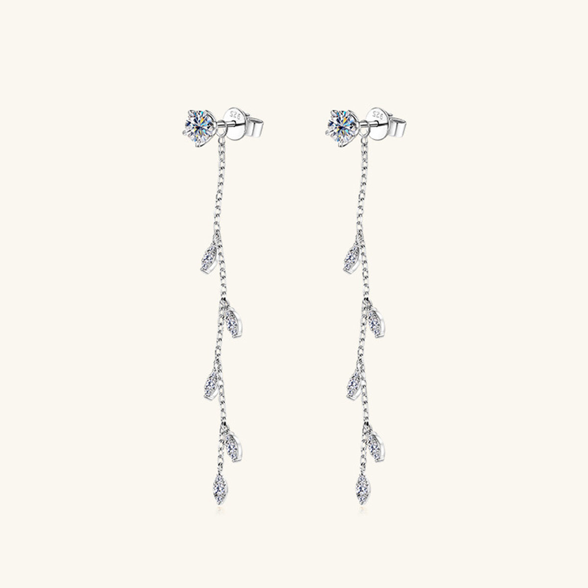1.38 Carat Moissanite 925 Sterling Silver Leaf Earrings Trandify Deal