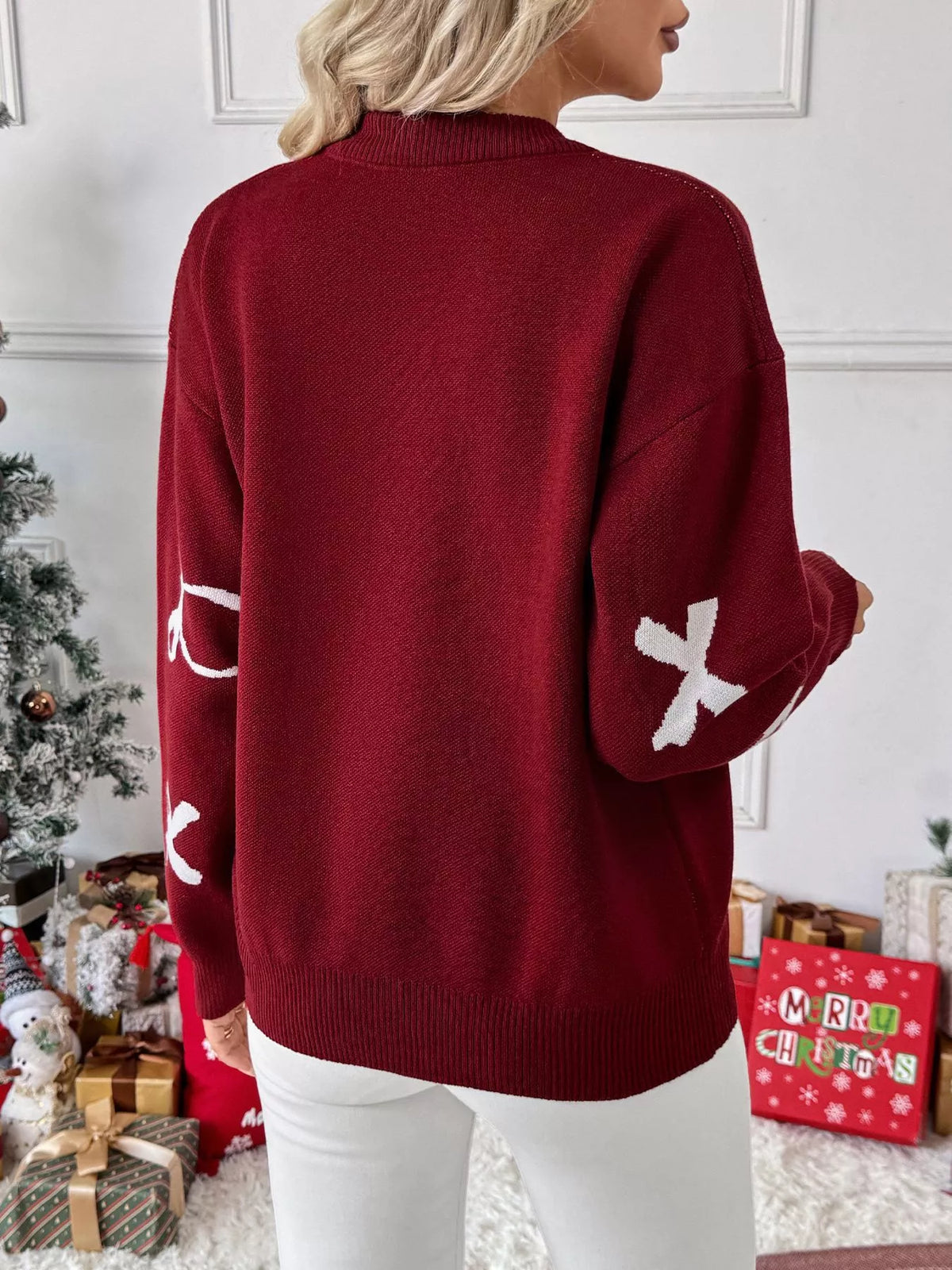 Oversized Bow Detail Sweater for Women | Cozy Fall Winter Top