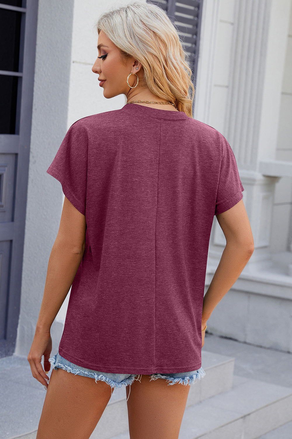 V-Neck Short Sleeve T-Shirt Trandify deal