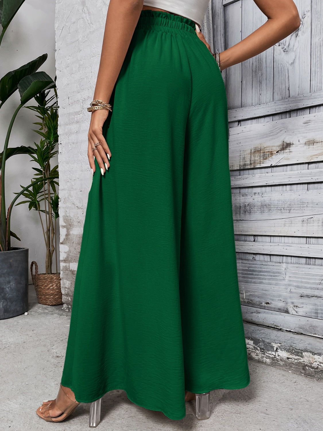 Tied High Waist Wide Leg Pants Trandify deal
