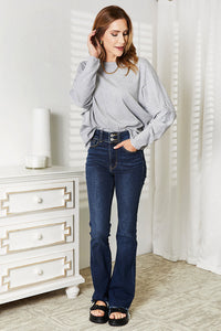 Double Take Seam Detail Round Neck Long Sleeve Top Trandify Deal