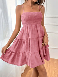 Women’s Sleeveless Tiered Dress – Lightweight Casual Smocked Cami Dress for Beach & Vacations