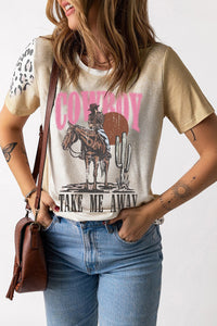 Graphic Round Neck Short Sleeve T-Shirt Trandify Deal