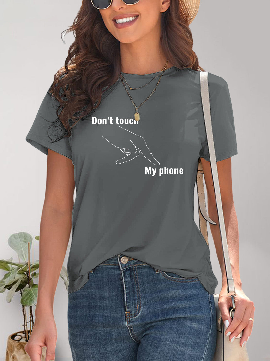 Graphic Round Neck Short Sleeve T-Shirt Trandify deal