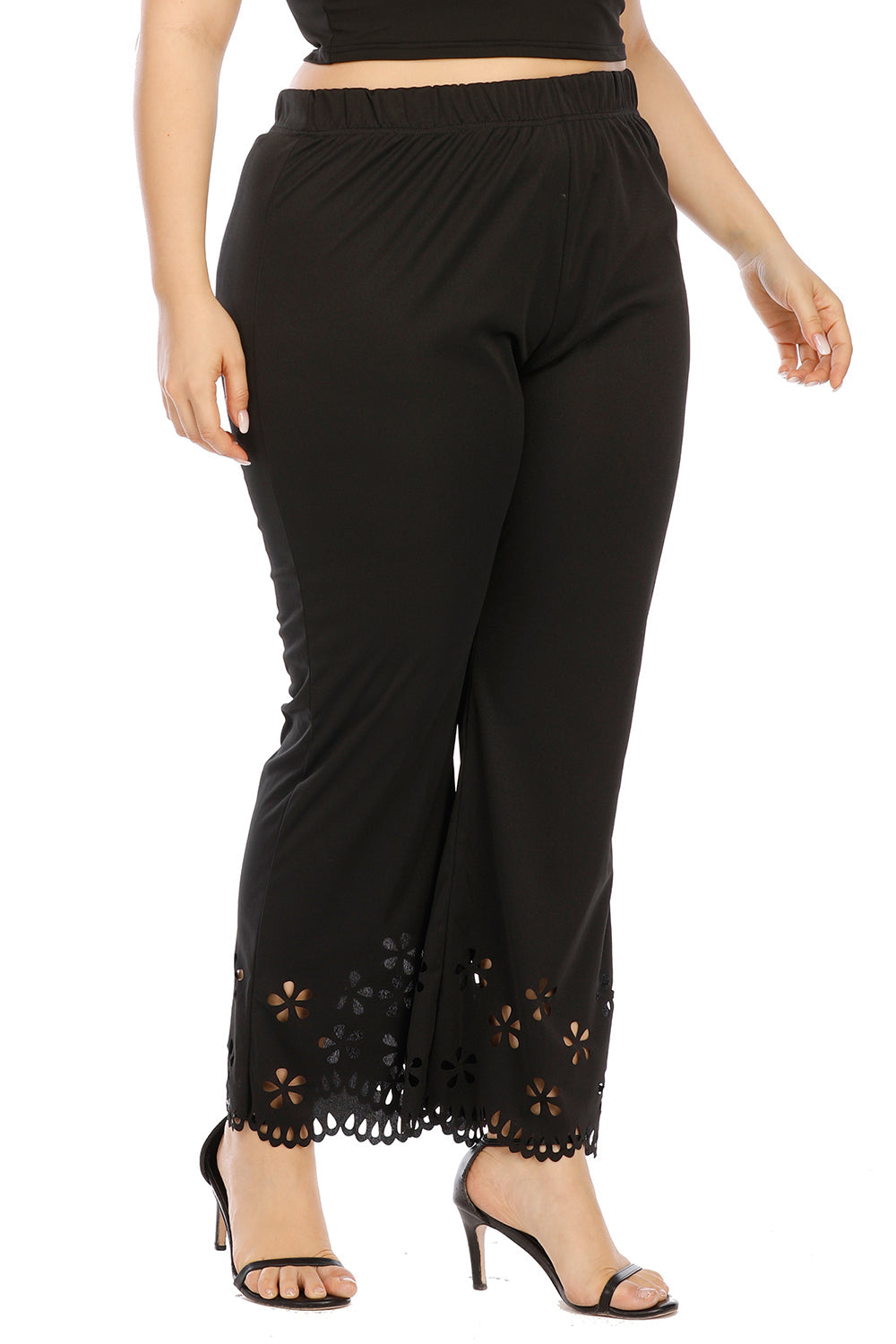 Plus Size Openwork Detail Pants Trandify deal