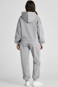 Dropped Shoulder Long Sleeve Hoodie and Pants Active Set Trandify Deal