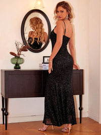 Sequin Square Neck Maxi Cami Dress Trandify Deal