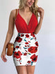 Surplice Spaghetti Strap Top and Printed Mini Skirt Set Trandify deal