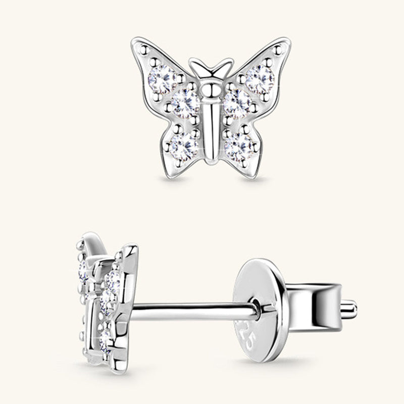 Moissanite 925 Sterling Silver Butterfly Stud Earrings Trandify Deal