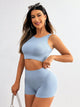 Round Neck Wide Strap Top and Shorts Active Set Trandify Deal
