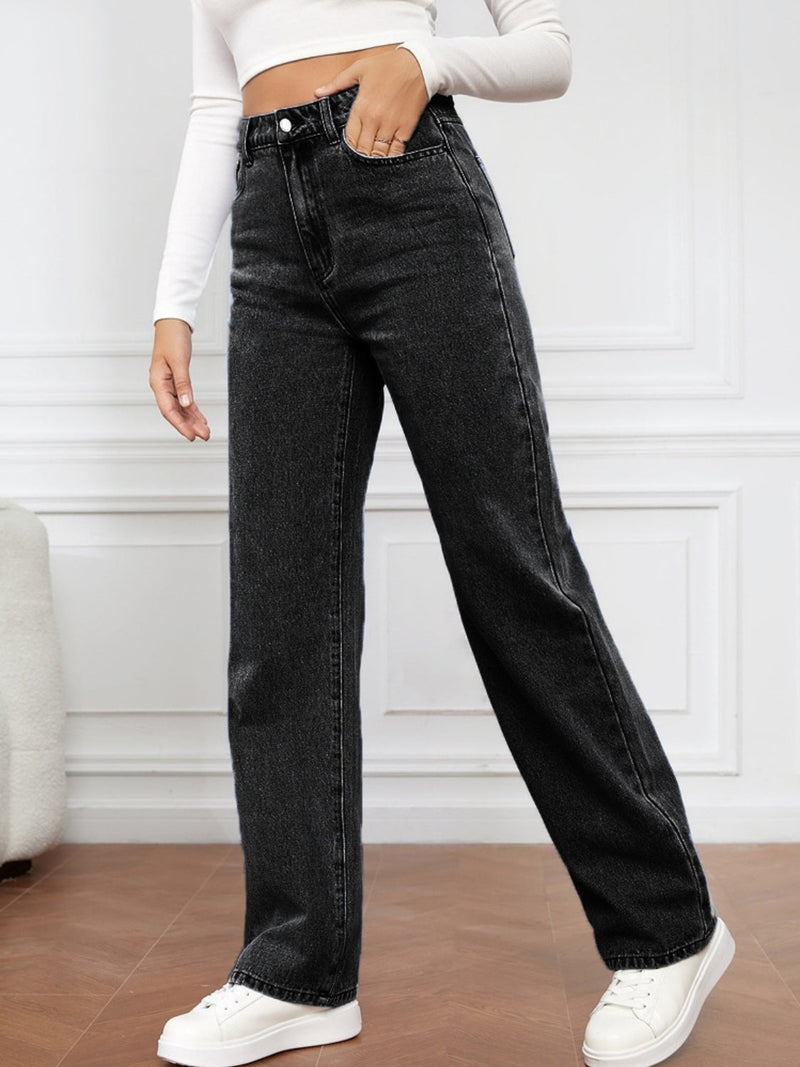 High Waist Straight Jeans Trandify deal
