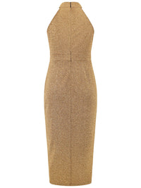 Slit Ruched Mock Neck Sleeveless Dress Trandify deal