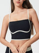 Women’s square neck active cami top with detachable chest pads for workouts and casual wear