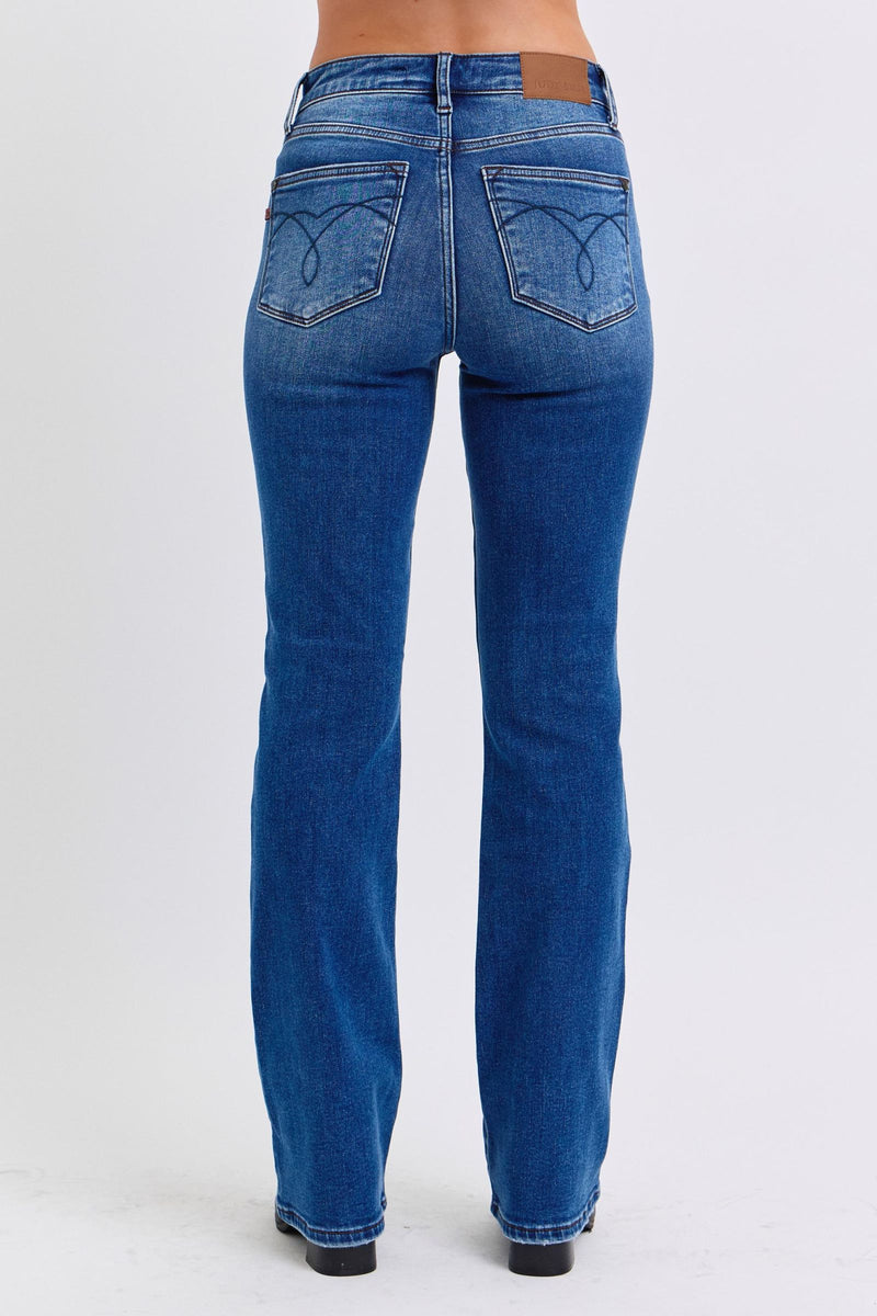 Judy Blue Full Size Run Mid-Rise Bootcut Jeans with Thermal Lining - Trandify Deal