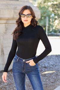Basic Bae Full Size Mock Neck Long Sleeve Bodysuit Trandify Deal